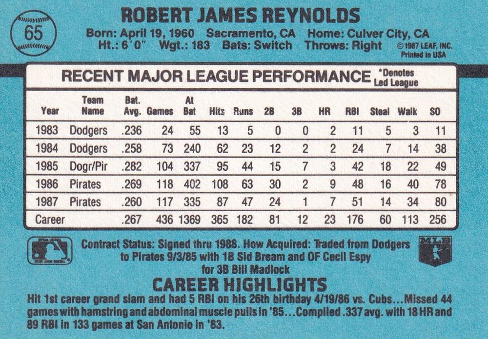 R.J. Reynolds  baseball card collectible - Main Image 2