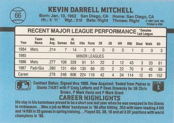 Kevin Mitchell  baseball card collectible - Main Image 2