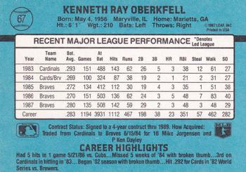 Ken Oberkfell  baseball card collectible - Main Image 2