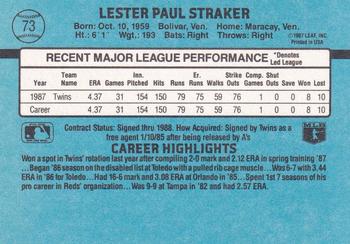 Les Straker  baseball card collectible - Main Image 2