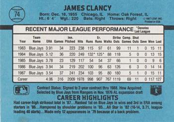 Jim Clancy  baseball card collectible - Main Image 2
