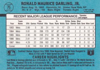 Ron Darling  baseball card collectible - Main Image 2