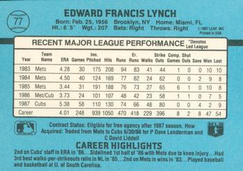 Ed Lynch  baseball card collectible - Main Image 2