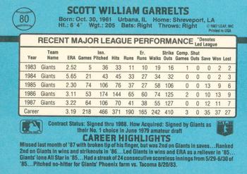 Scott Garrelts  baseball card collectible - Main Image 2