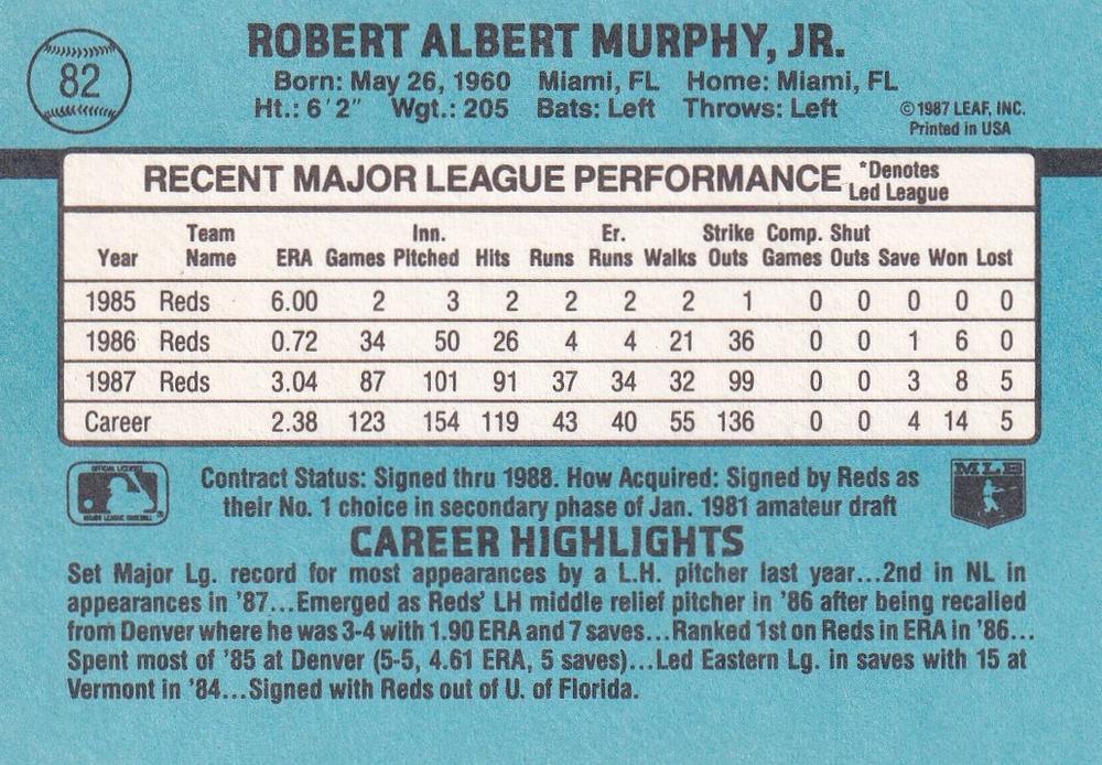 Rob Murphy  baseball card collectible - Main Image 2