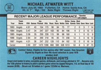 Mike Witt  baseball card collectible - Main Image 2