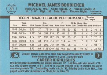Mike Boddicker  baseball card collectible - Main Image 2