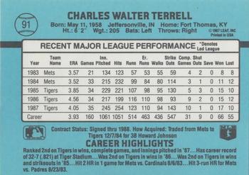 Walt Terrell  baseball card collectible - Main Image 2