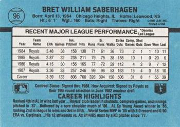 Bret Saberhagen  baseball card collectible - Main Image 2