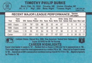 Tim Burke  baseball card collectible - Main Image 2