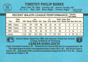 Tim Burke  baseball card collectible - Main Image 2