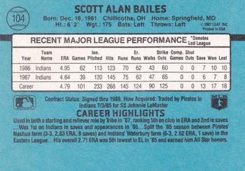 Scott Bailes  baseball card collectible - Main Image 2