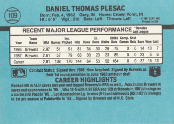 Dan Plesac  baseball card collectible - Main Image 2