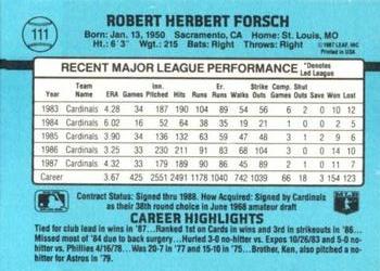 Bob Forsch  baseball card collectible - Main Image 2