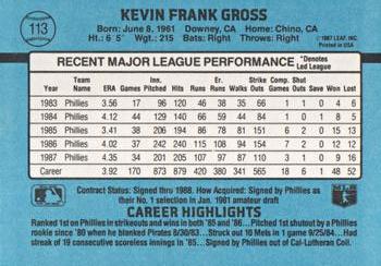 Kevin Gross  baseball card collectible - Main Image 2