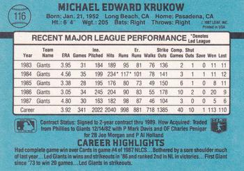 Mike Krukow  baseball card collectible - Main Image 2