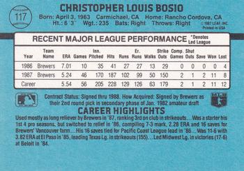 Chris Bosio  baseball card collectible - Main Image 2