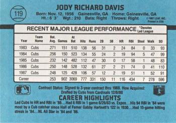 Jody Davis  baseball card collectible - Main Image 2