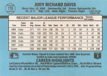 Jody Davis  baseball card collectible - Main Image 2
