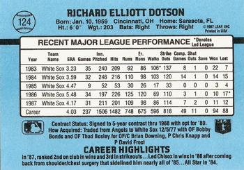 Richard Dotson  baseball card collectible - Main Image 2