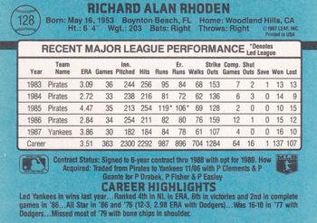 Rick Rhoden  baseball card collectible - Main Image 2