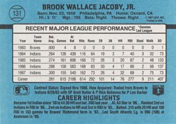 Brook Jacoby  baseball card collectible - Main Image 2