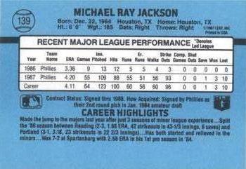 Mike Jackson  baseball card collectible - Main Image 2