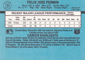 Felix Fermin  baseball card collectible - Main Image 2