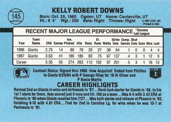 Kelly Downs  baseball card collectible - Main Image 2