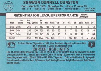 Shawon Dunston  baseball card collectible - Main Image 2