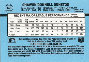 Shawon Dunston  baseball card collectible - Main Image 2