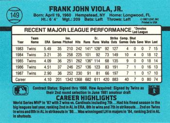 Frank Viola  baseball card collectible - Main Image 2