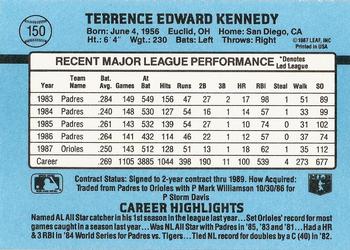 Terry Kennedy  baseball card collectible - Main Image 2