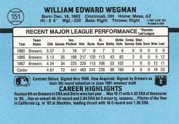 Bill Wegman  baseball card collectible - Main Image 2