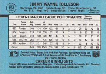 Wayne Tolleson  baseball card collectible - Main Image 2