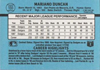 Mariano Duncan  baseball card collectible - Main Image 2