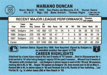 Mariano Duncan  baseball card collectible - Main Image 2