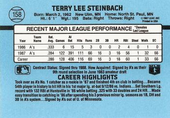 Terry Steinbach  baseball card collectible - Main Image 2