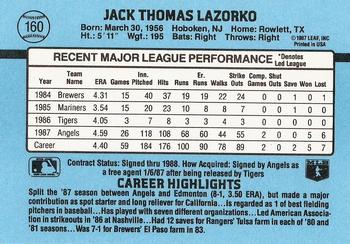 Jack Lazorko  baseball card collectible - Main Image 2