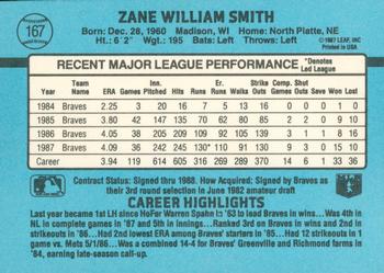 Zane Smith  baseball card collectible - Main Image 2