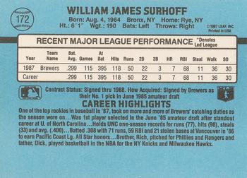 B.J. Surhoff  baseball card collectible - Main Image 2