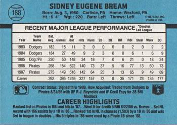 Sid Bream  baseball card collectible - Main Image 2
