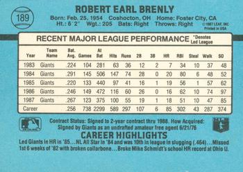 Bob Brenly  baseball card collectible - Main Image 2