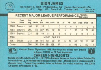 Dion James  baseball card collectible - Main Image 2