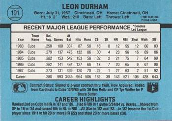 Leon Durham  baseball card collectible - Main Image 2