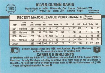 Alvin Davis  baseball card collectible - Main Image 2