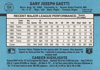 Gary Gaetti  baseball card collectible - Main Image 2
