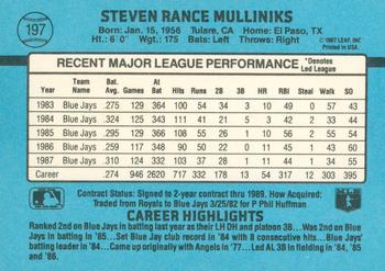 Rance Mulliniks  baseball card collectible - Main Image 2