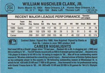 Will Clark  baseball card collectible - Main Image 2
