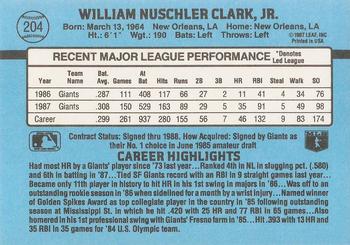 Will Clark  baseball card collectible - Main Image 2